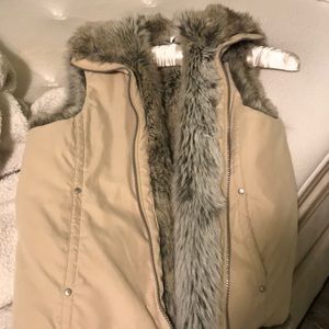 Faux fur lined vest